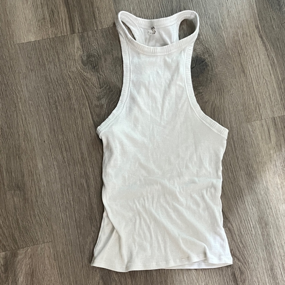 Free People Cream Racerback Tank Top